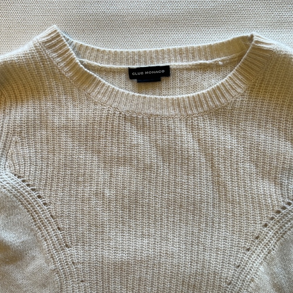 Light cream Club Monaco wool and angora sweater XS